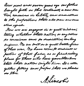החתימה של אברהם לינקולן