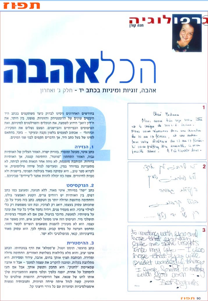 גרפולוגיה ואהבה